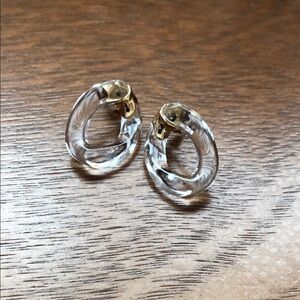 Alexis Bittar Clear Lucite Hoop Studs